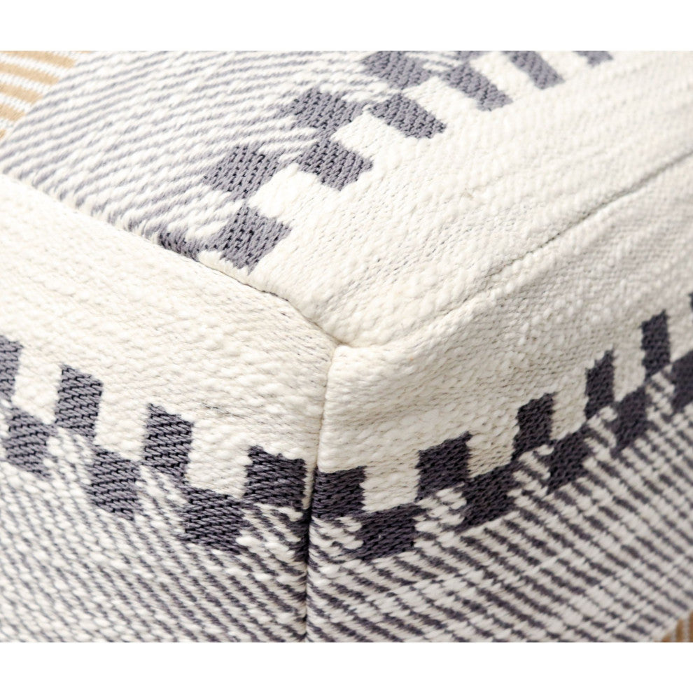 Bronze Machine Woven Monroe Pouf, 18" Cube