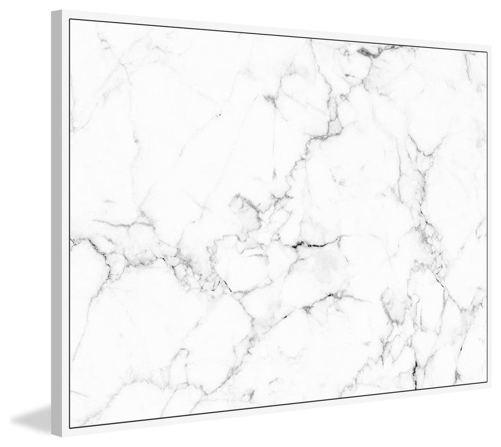 "Cracked Marble" Floater Framed Painting Print on Canvas, 36"x24"