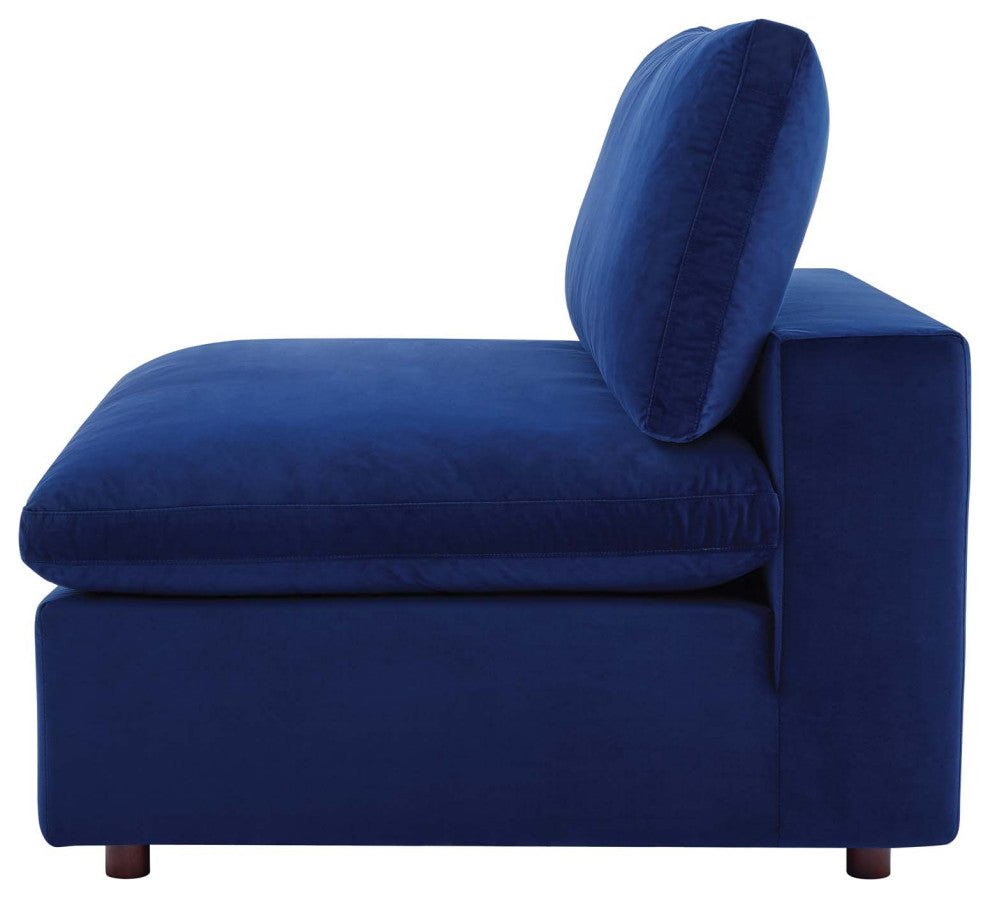 Sectional Sofa Set, Velvet, Blue Navy, Modern, Living Lounge Hotel Hospitality
