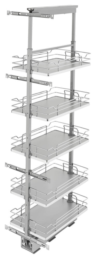 Adjustable Solid Surface Pantry System for Tall Pantry Cabinets, Gray, 13.25"