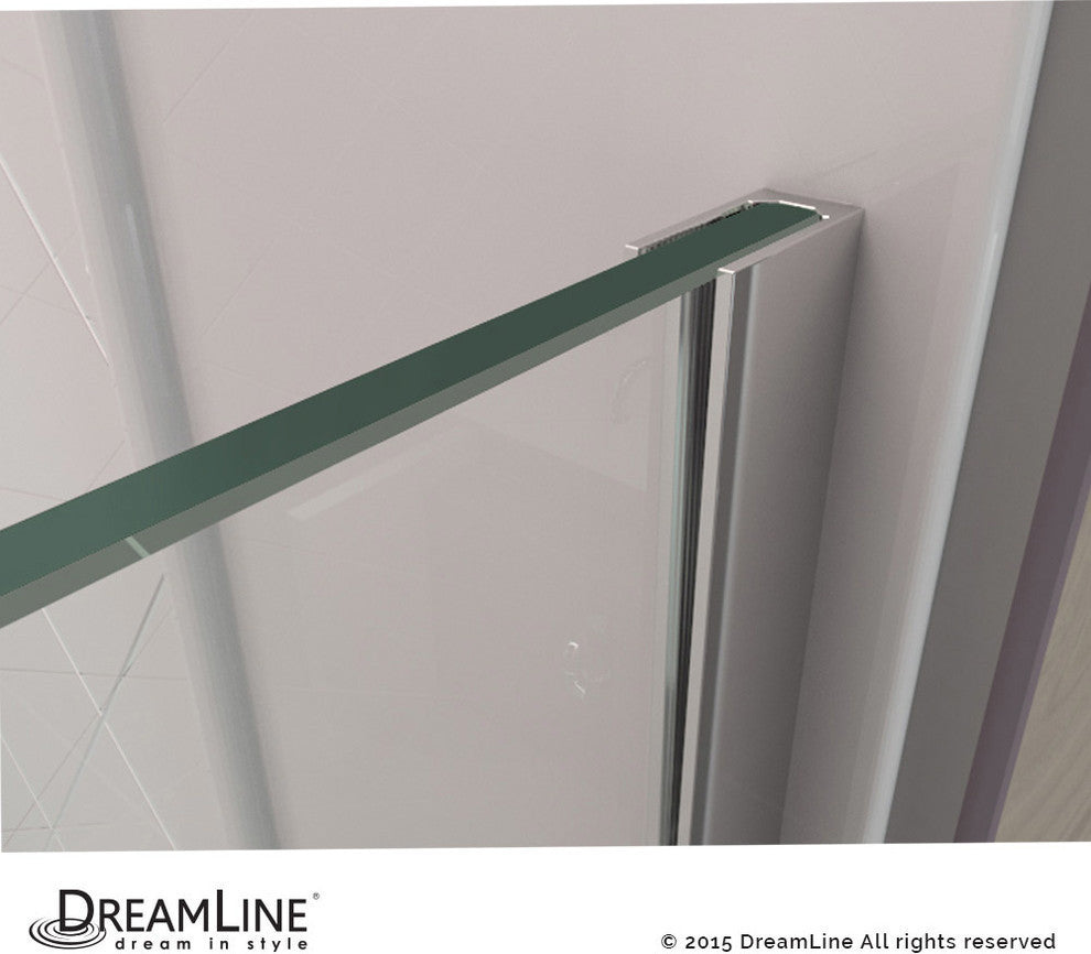Linea 34"x72" Open Entry Design, Frameless Shower Door, Chrome