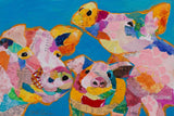 "Trois Cochons" Painting Print on Wrapped Canvas, 45x30