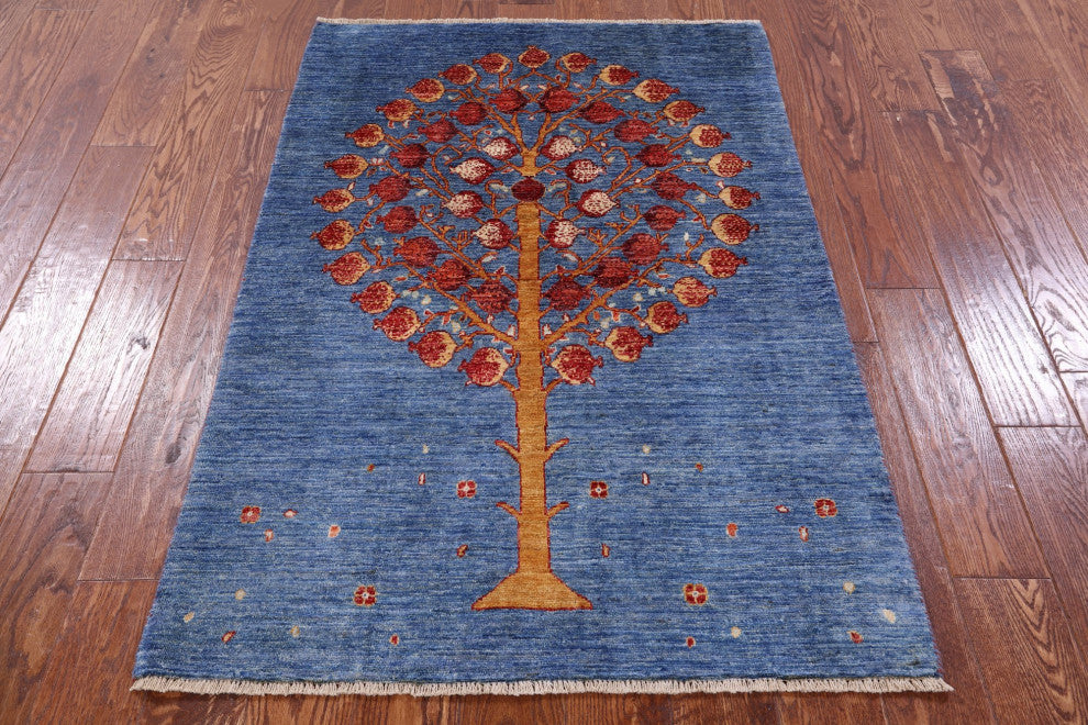 Pomegranate Tree Persian Gabbeh Handmade Rug 3' 3" X 4' 10" Q11062