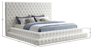 Revel Velvet Upholstered Bed, Cream, King