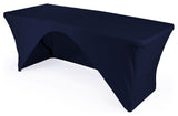LA Linen Open Back Spandex Tablecloth, Navy, 96"x30"x30"