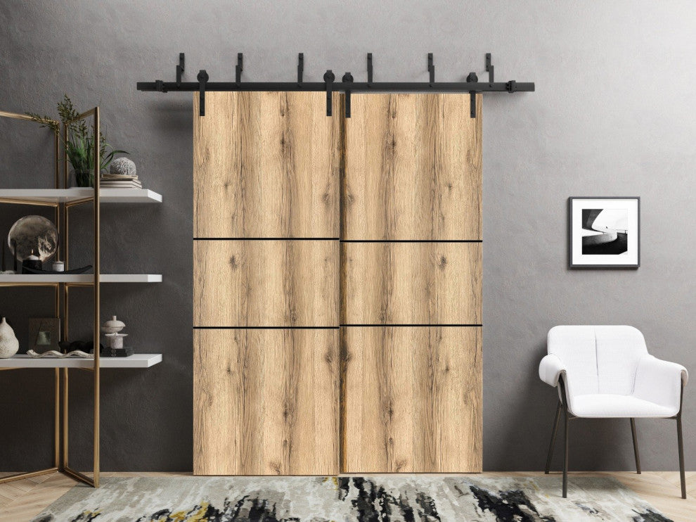 Slab Barn Door Panel 18 x 80 | Planum 0014 Oak with  | Sturdy Finished