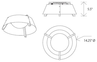 Casia 14" Flush Mount, White Washed Oak, Gloss White, 2700k Led