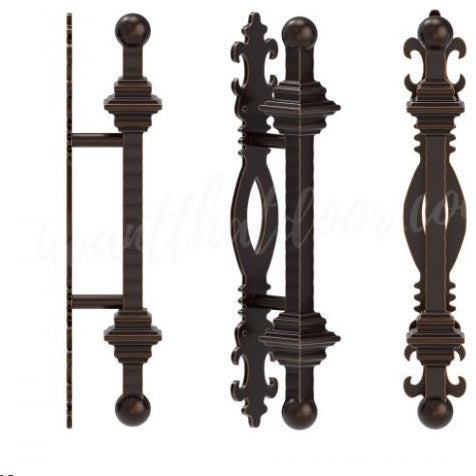 Altamura 37X81 Left Hand Inswing, Medium Copper, Rain Glass, Handles, Deadbolt