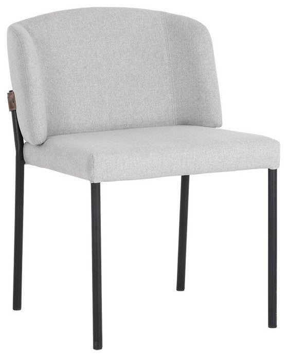 Pearce Dining Chair, Light Gray / Bravo Cognac, Set of 2