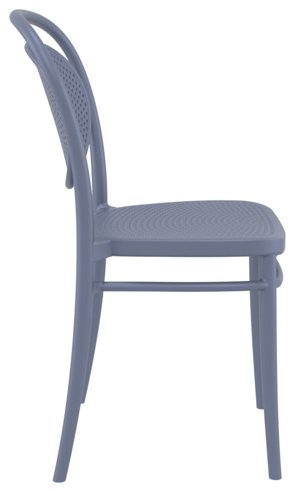 Marcel Resin Outdoor Chair Dark Gray, Set of 2