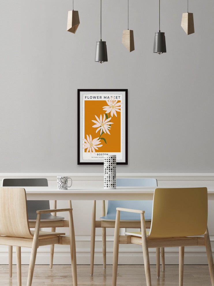 "Flower Market Boston" Framed Painting Print, 12x18