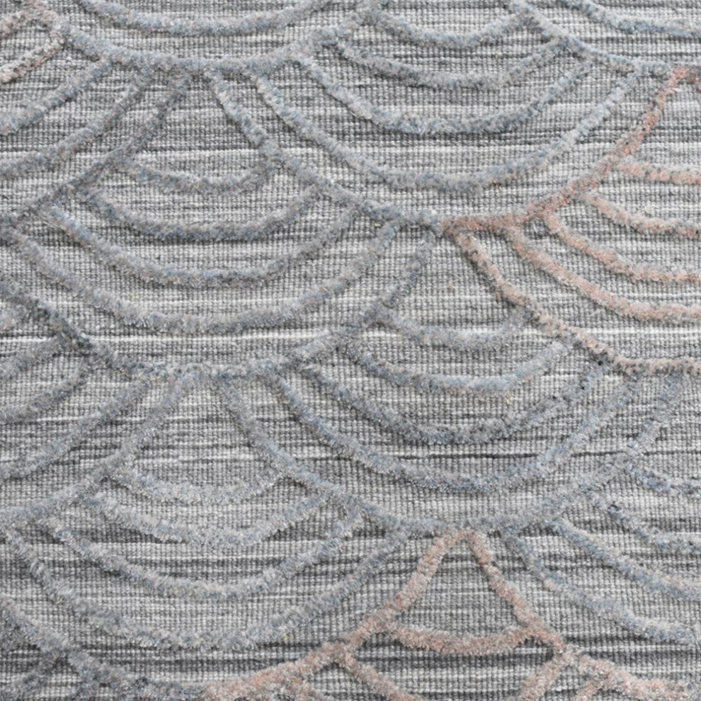 HAND WOVEN FLAT WEAVE KILIM POLYESTER AREA RUGS -Rectangle,Silver,Geometric, [Runner] 2'6''x10'