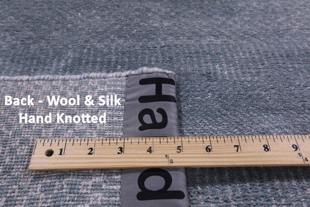 6' 1" X 8' 5" Hand-Knotted Savannah Grass Wool and Silk Rug Q11557