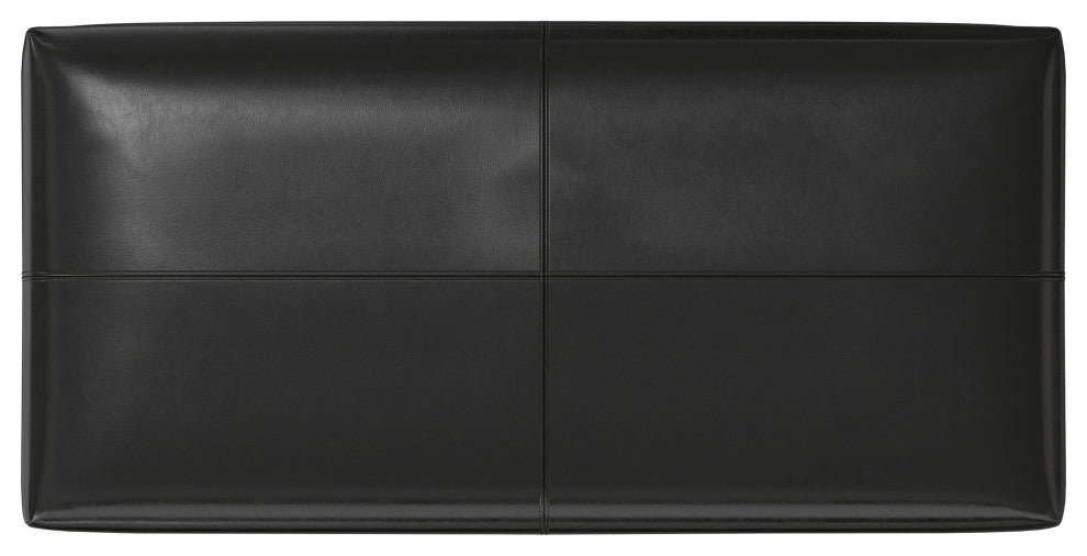Gabbie Rectangular Storage Ottoman, Midnight Black