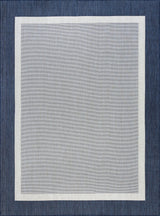 Dania Transitional Solid Border Navy Rectangle Indoor/Outdoor Area Rug, 8'x10'