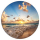 Sunrise On Beach Of Caribbean Sea, Seashore Round Wall Art, 11"
