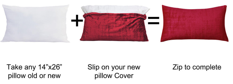 Velvet 2 Piece Lumbar Pillow Cover Set, Tango Red, 2 Piece, 14"x26"
