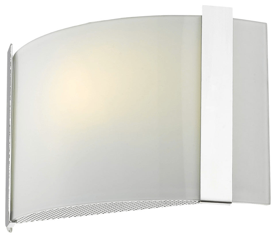 Polished Chrome Wall Sconce with Frosted Glass Shade