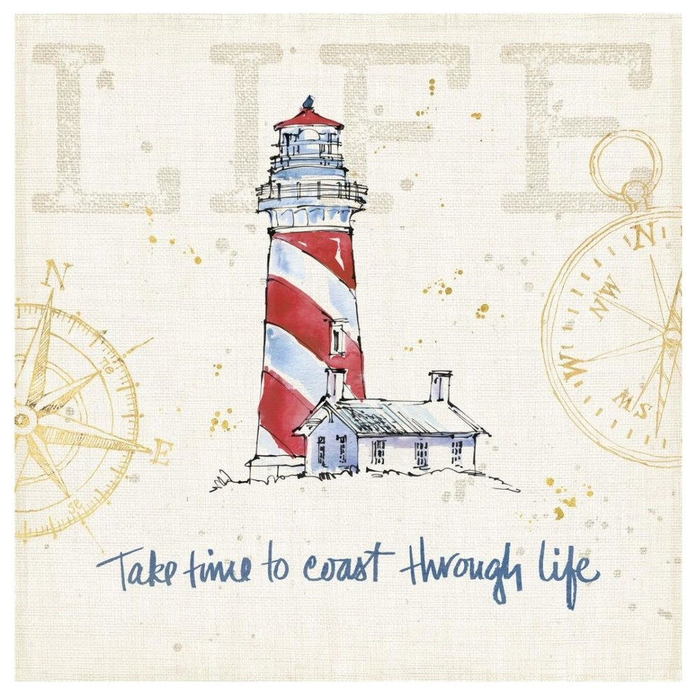 "Coastal Life VI" Digital Paper Print by Anne Tavoletti, 32"x32"