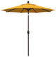 7.5'' Bronze Push-Button Tilt Crank Aluminum Umbrella, Yellow Pacifica