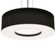 Montclair 24" Medium Base Pendant, Satin Nickel Finish, Black Shade