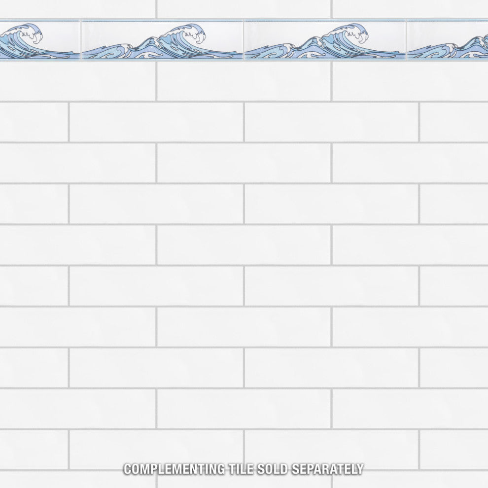 Captain Kanagawa Wave Glacier Blue Ceramic Wall Trim