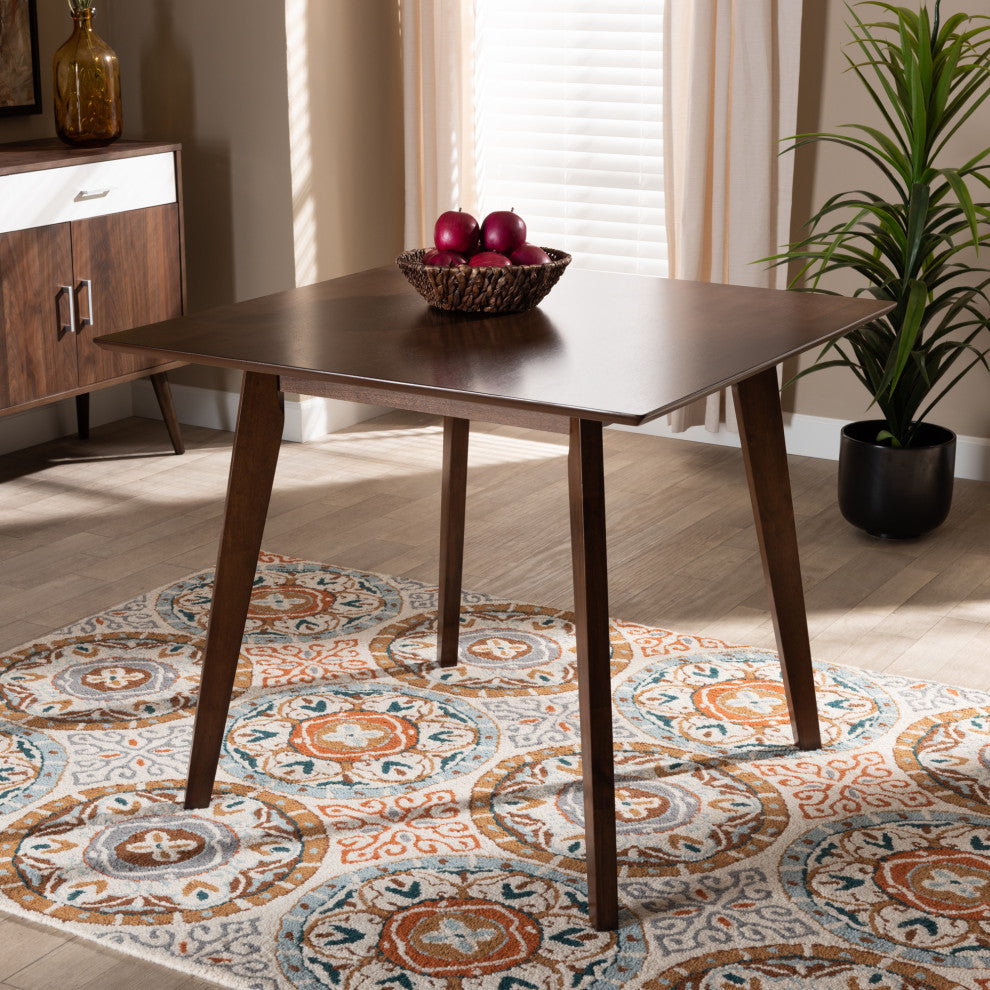 Pernille Modern Transitional Walnut Finished Square Wood Dining Table