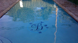 Leaf Monogram `N` Ceramic Swimming Pool Mosaic 60"x60"