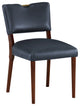 Bonito Faux Leather Dining Set, Walnut Finish, Midnight Blue, 5-Piece Set