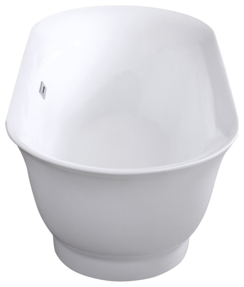 ARIEL 67" Acrylic Freestanding Bathtub Polished Chrome and Overflow Drain