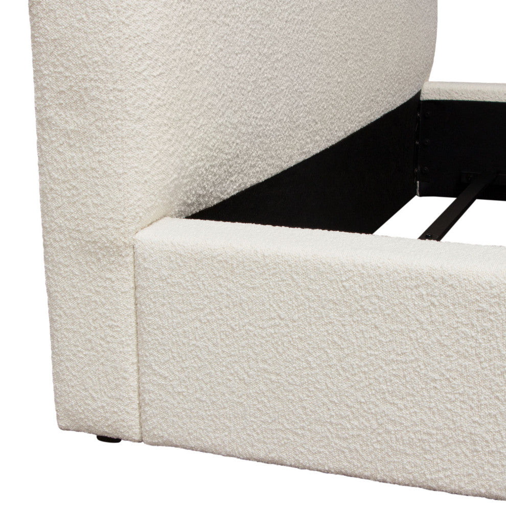 Cloud 43" Low Profile Eastern King Bed in Ivory Boucle Fabric by Diamond Sofa