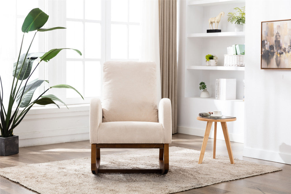 Gewnee Recliner Armchair with Wood Legs and Side Pocket