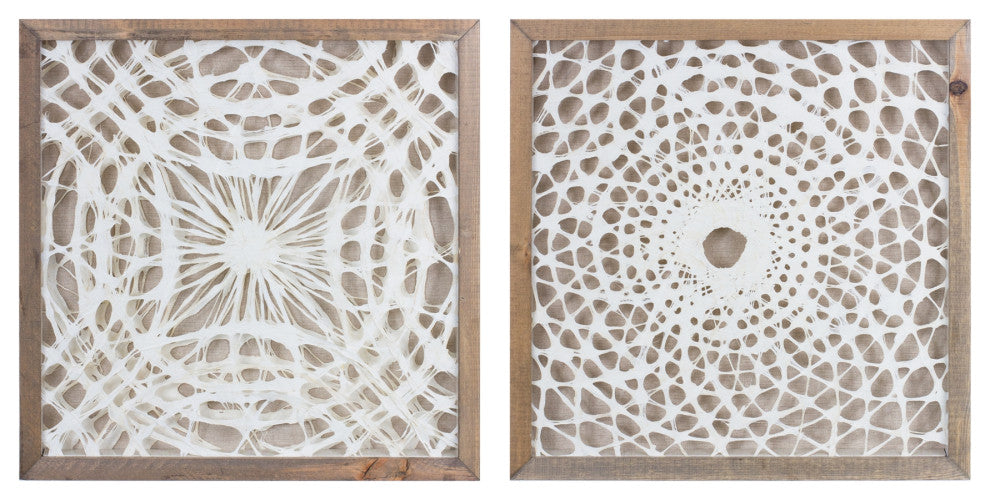 Framed Paper Mache Wall Art, 2-Piece Set