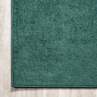 Haze Solid Low-Pile Runner Rug, Emerald, 3 X 5 Oval