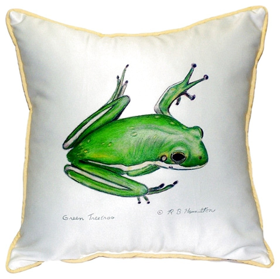 Green Treefrog Extra Large Zippered Pillow 22x22