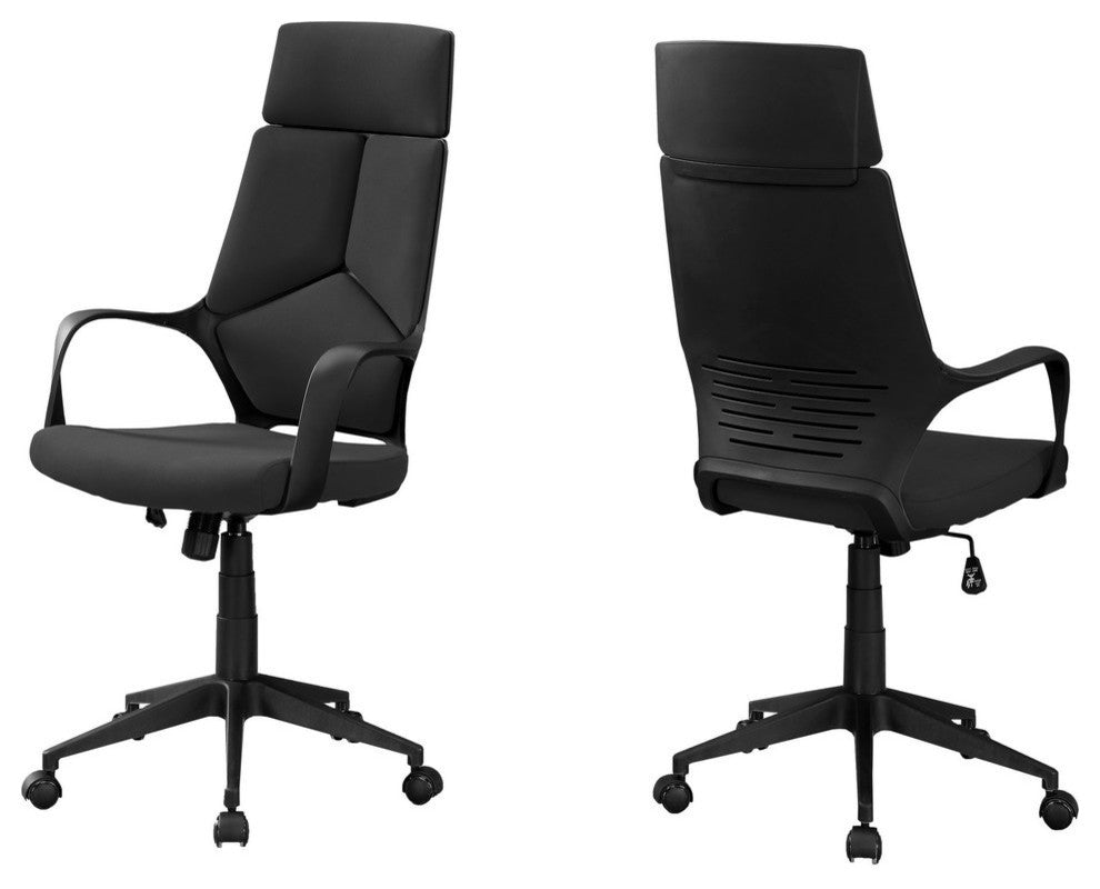 Office Chair Swivel Ergonomic Armrests Computer Desk Work Metal Black