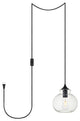 Living District Destry 1-Light Plug-In Pendant Black
