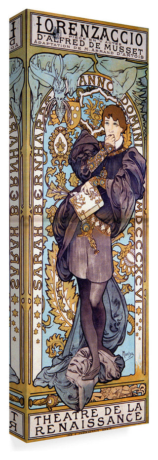 Alphonse Marie Mucha 'Poster For Lorenzaccio Alfred De Musset, 1896' Canvas Art