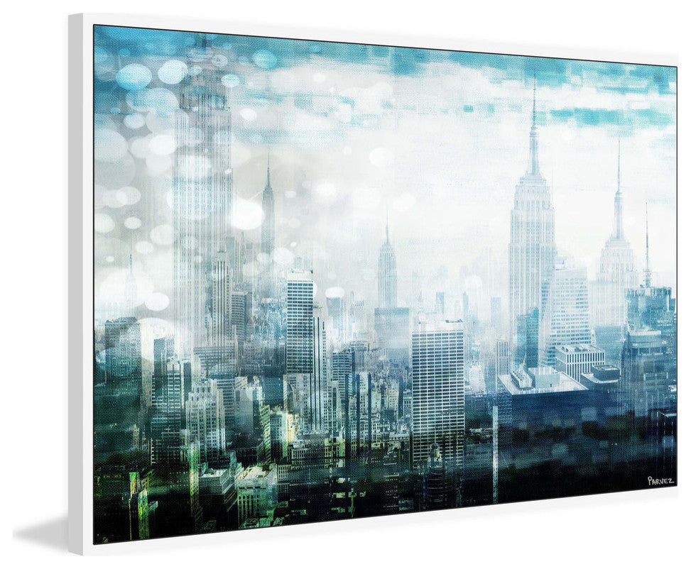 "Mid Town" Floater Framed Painting Print on Canvas, 60"x40"