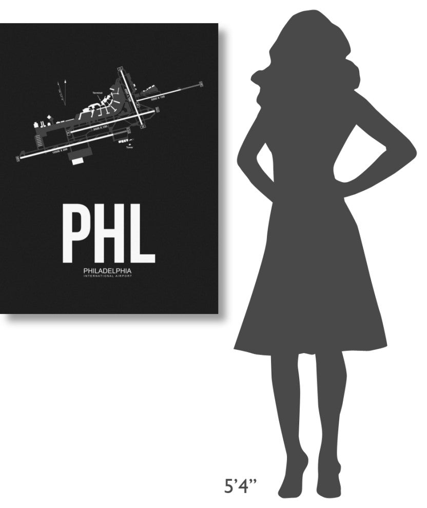 "PHL Philadelphia Airport Black" Fine Art Print