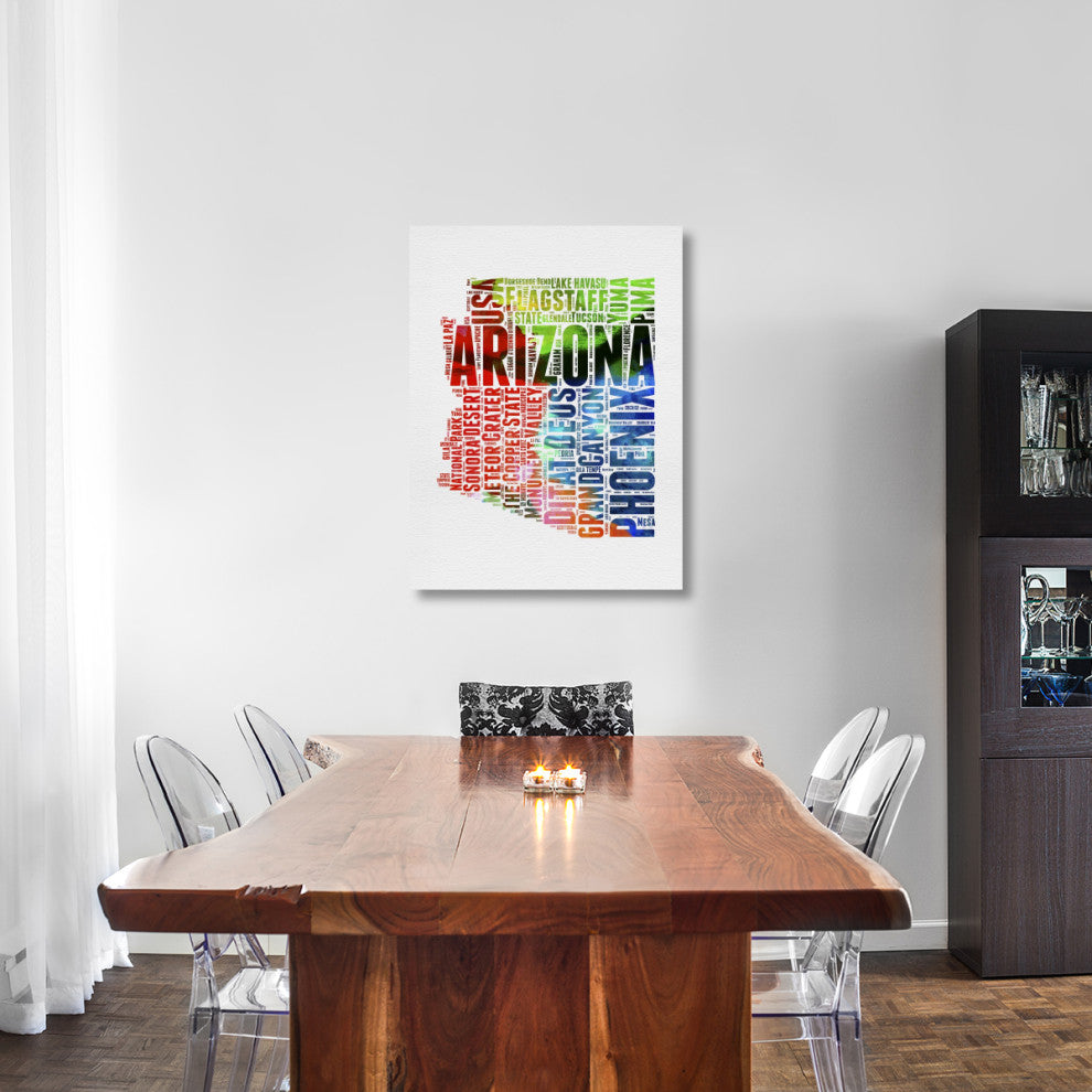 "Arizona Watercolor Word Cloud" Fine Art Print