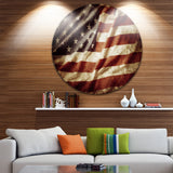 American Flag, Contemporary Round Wall Art, 11"