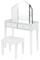 Venecia 3-Piece Vanity Set With Trifold Mirror, White