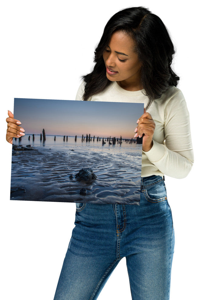 Low Tide At Battery Landscape Photo, Beach Unframed Wall Art Print, 11" X 14"