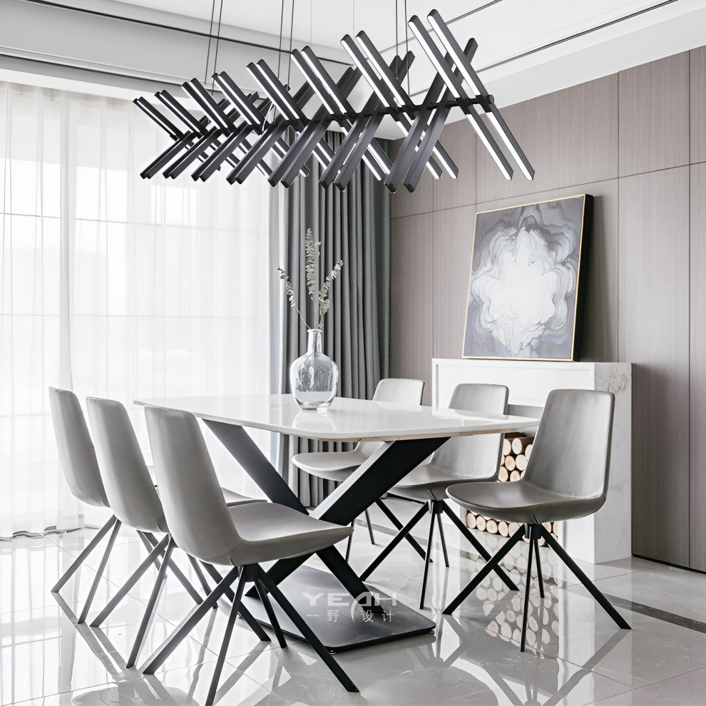 Acquaformosa | Black/White Art Minimalistic LED Pendant Chandelier, Black, L18.9, Warm Light