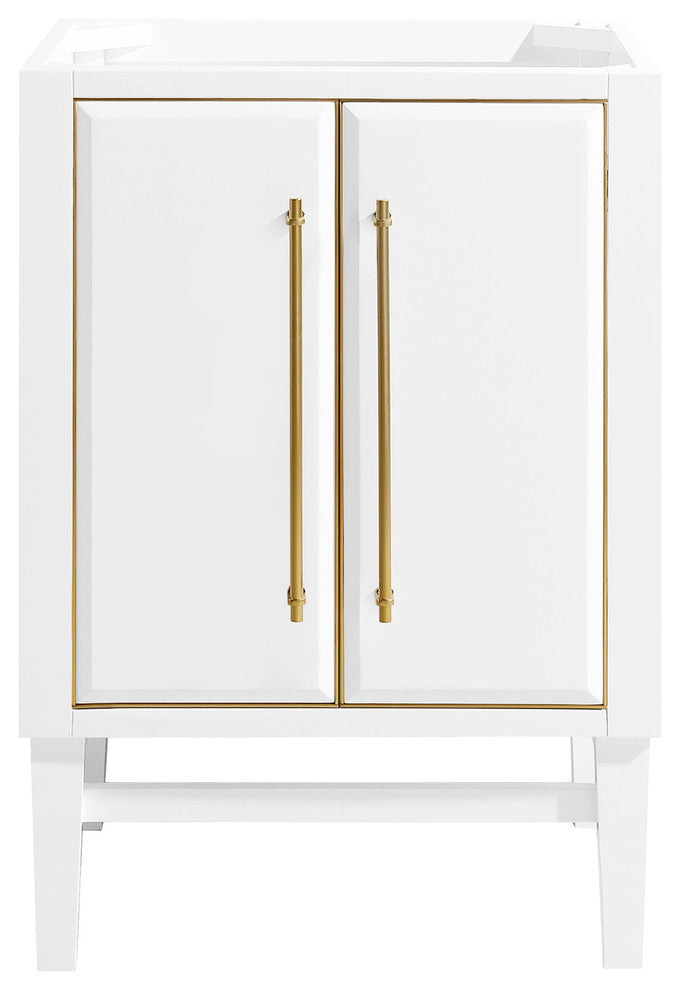 Mason 24" Vanity Only, White With Matte Gold Hardware