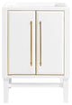 Mason 24" Vanity Only, White With Matte Gold Hardware