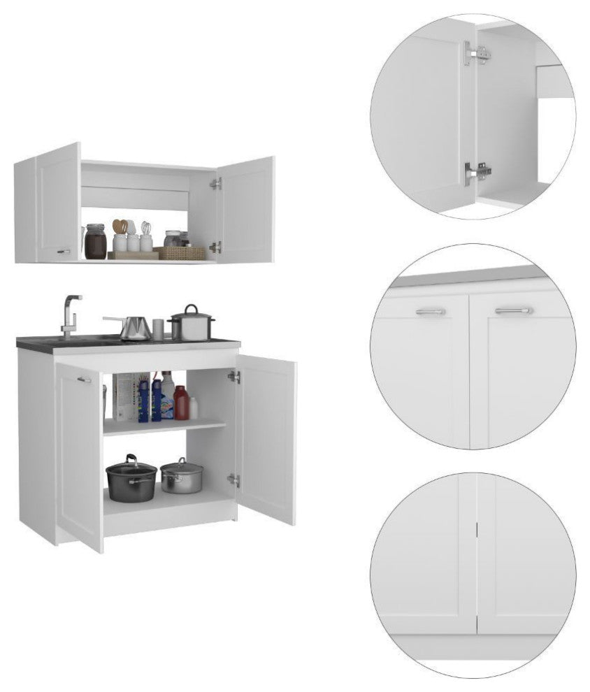 DEPOT E-SHOP Agate Cabinet Set, White