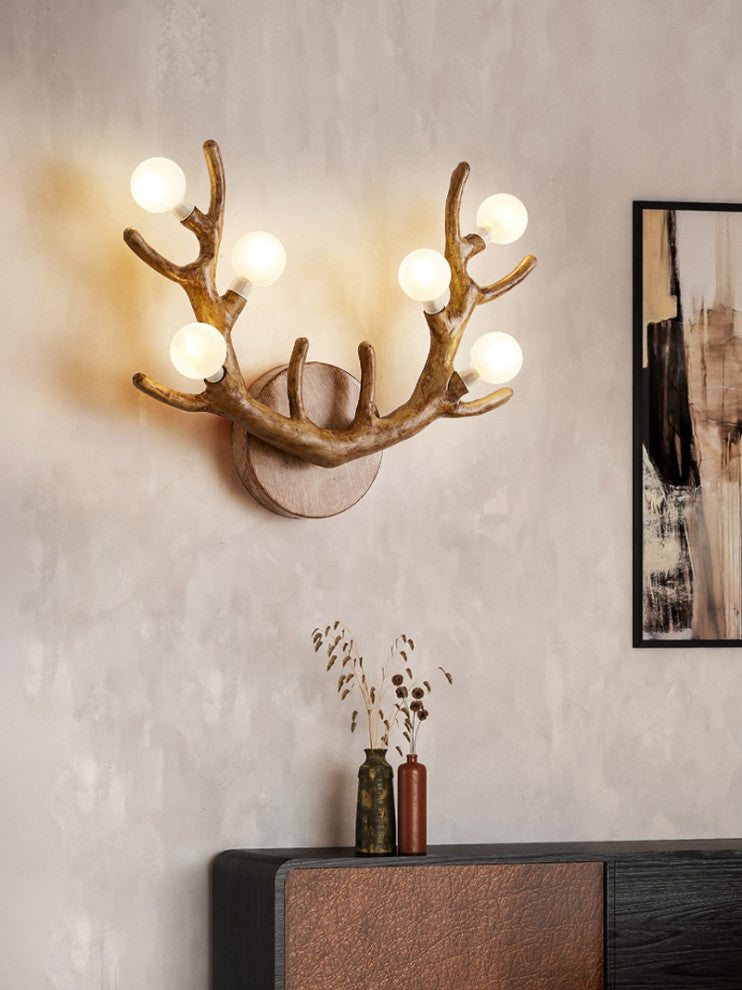 Sabadell | Deer Horns LED Wall Lamp, Brown
