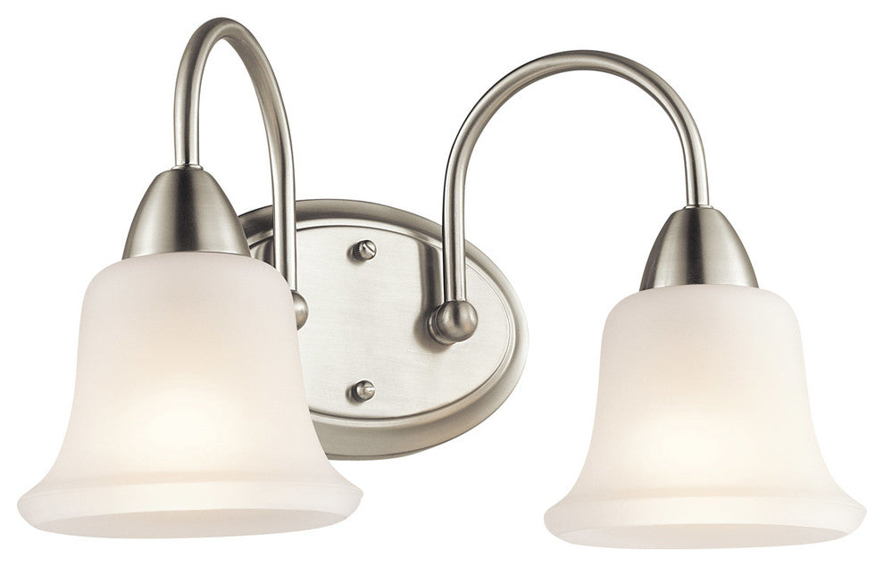 Transitional Nicholson Wall Mt Bath 2 Arm, Brushed Nickel